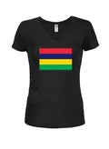 Mauritian Flag Juniors V Neck T-Shirt product image 1