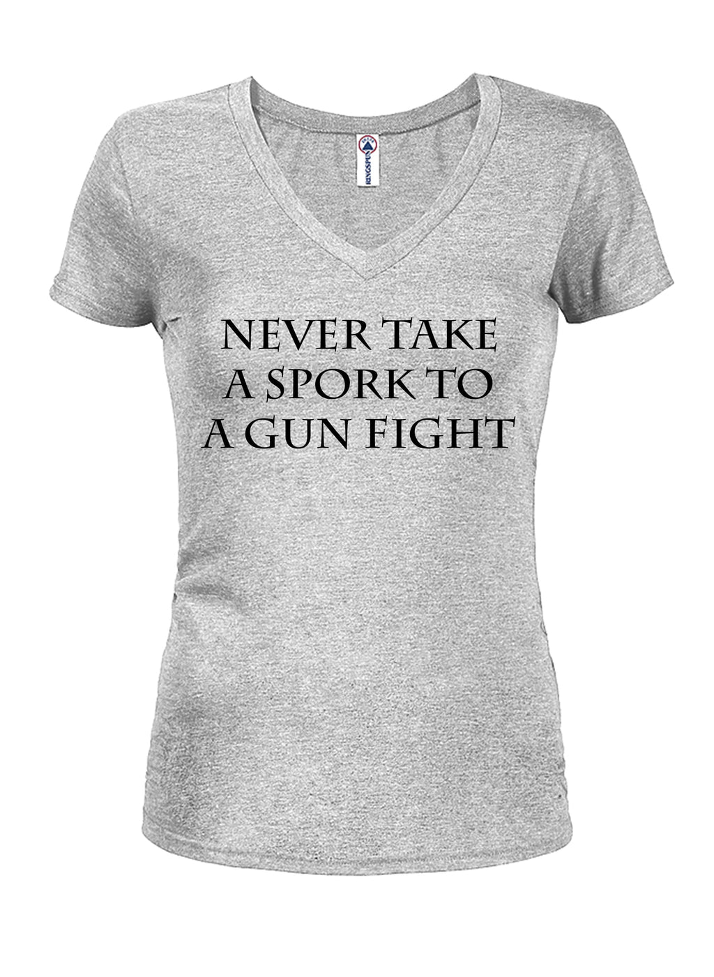 Never take a spork to a gun fight Juniors V Neck T-Shirt product image 3