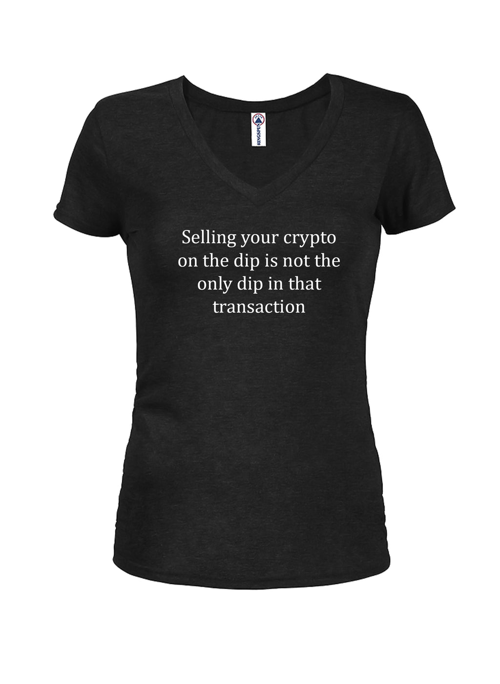 Selling your crypto on the dip Juniors V Neck T-Shirt product image 1