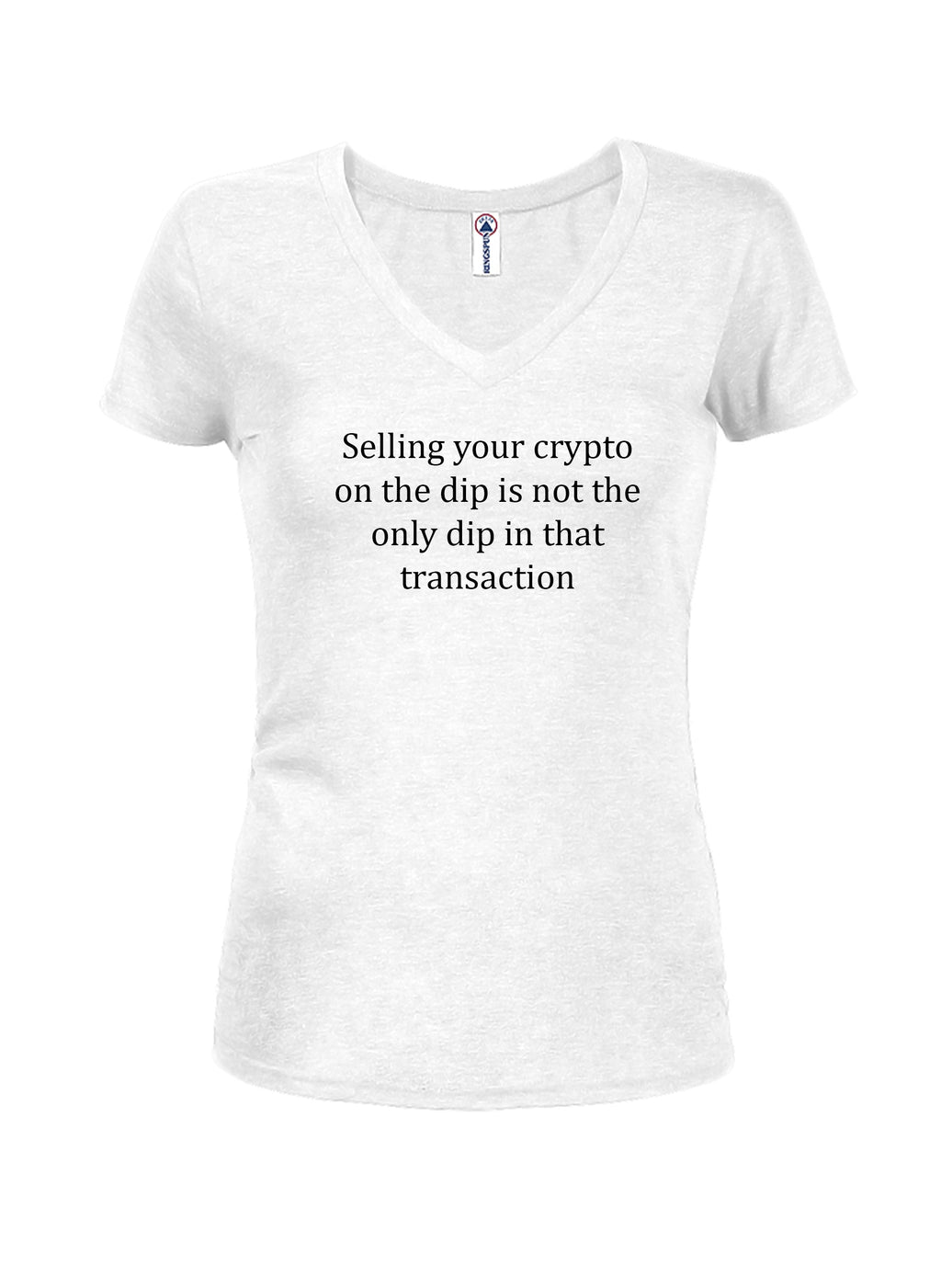 Selling your crypto on the dip Juniors V Neck T-Shirt product image 2