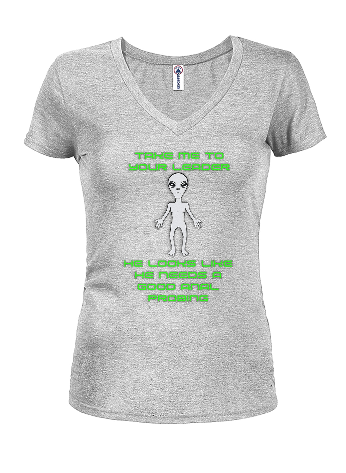 Take me to your leader He needs anal probing Juniors V Neck product image 3