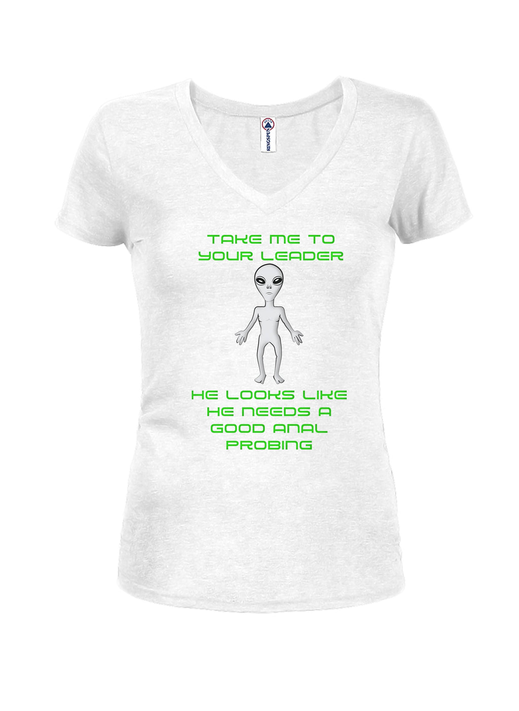 Take me to your leader He needs anal probing Juniors V Neck product image 2