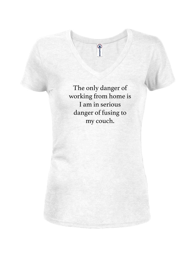 The only danger of working from home Juniors V Neck T-Shirt product image 2