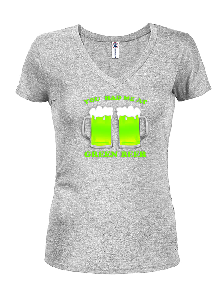 You Had Me At Green Beer Juniors V Neck T-Shirt product image 3