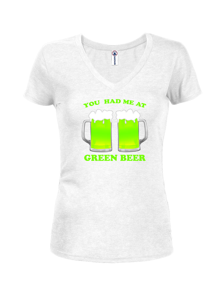 You Had Me At Green Beer Juniors V Neck T-Shirt product image 2