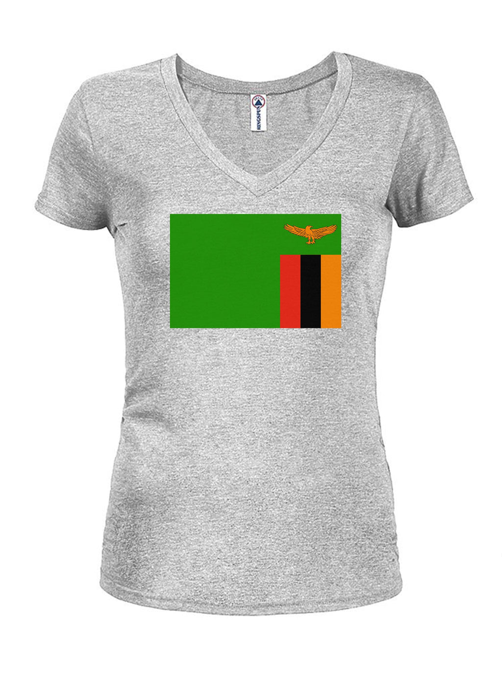 Zambian Flag Juniors V Neck T-Shirt product image 3