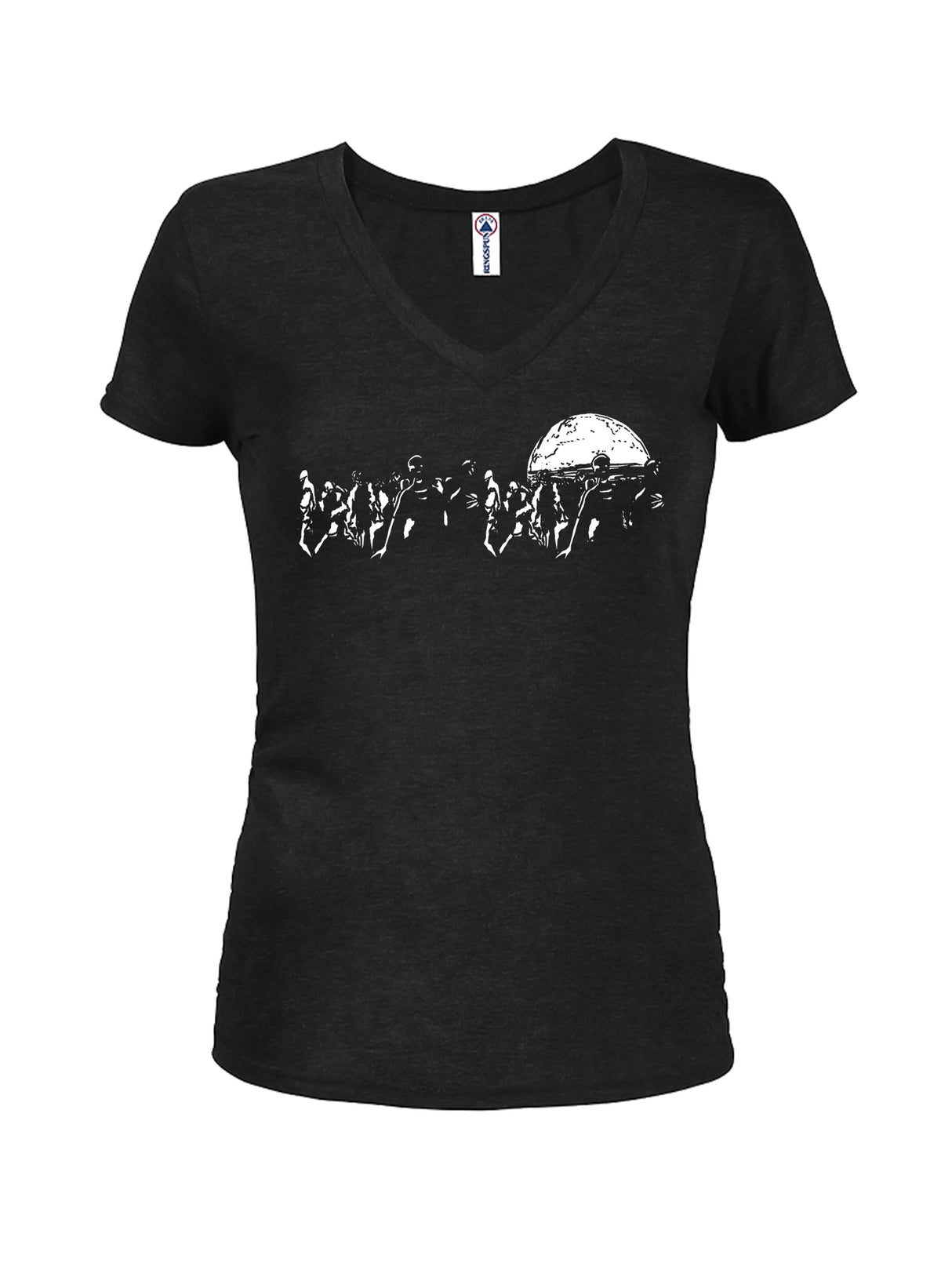 Zombie Moon Juniors V Neck T-Shirt product image 1