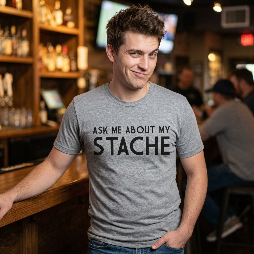 Ask Me About My Mustache Flip Men's T Shirt product image 5