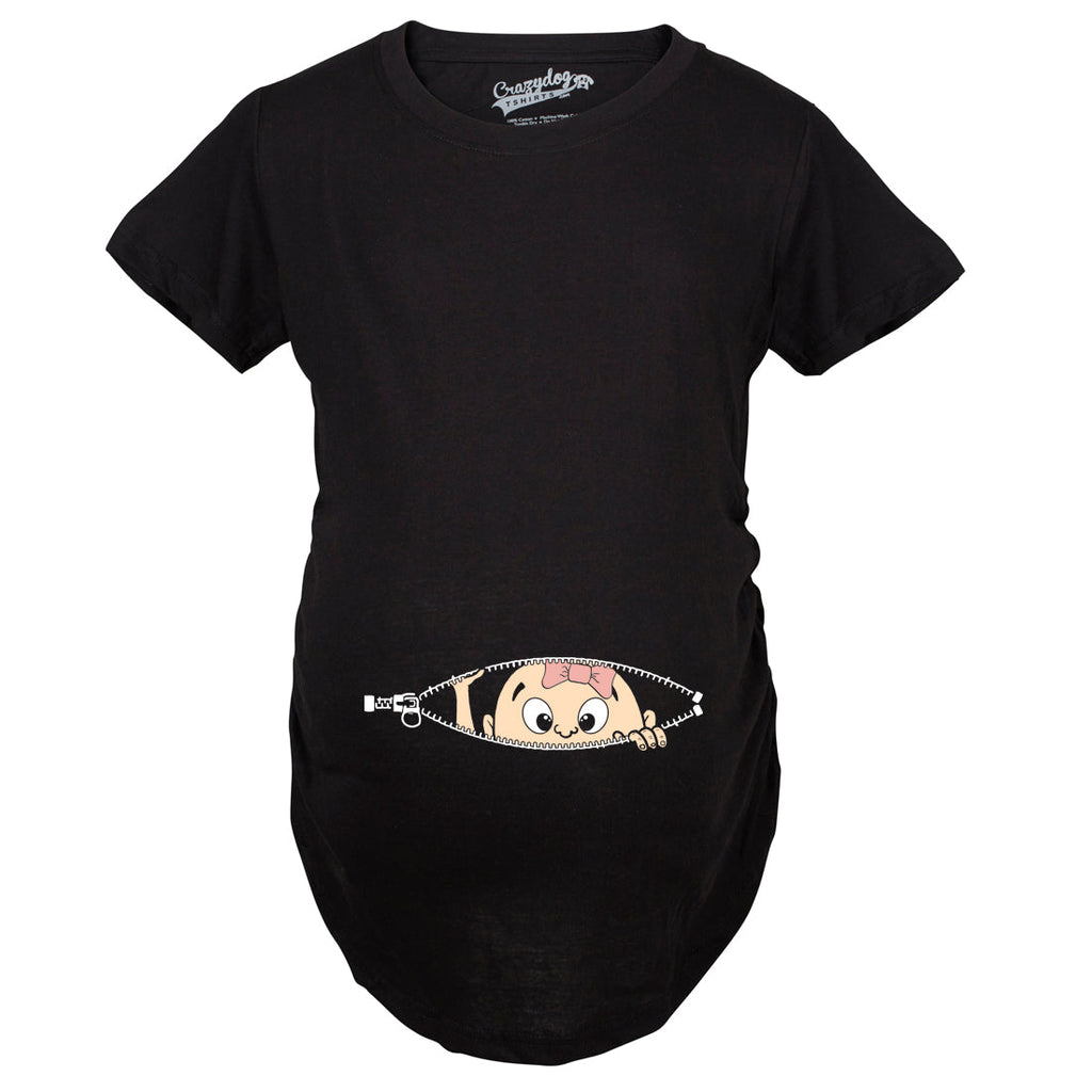 Peeking Caucasian Baby Girl Maternity T Shirt product image 9