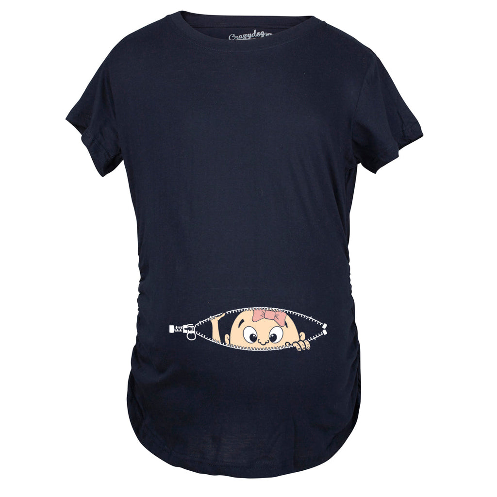 Peeking Caucasian Baby Girl Maternity T Shirt product image 6