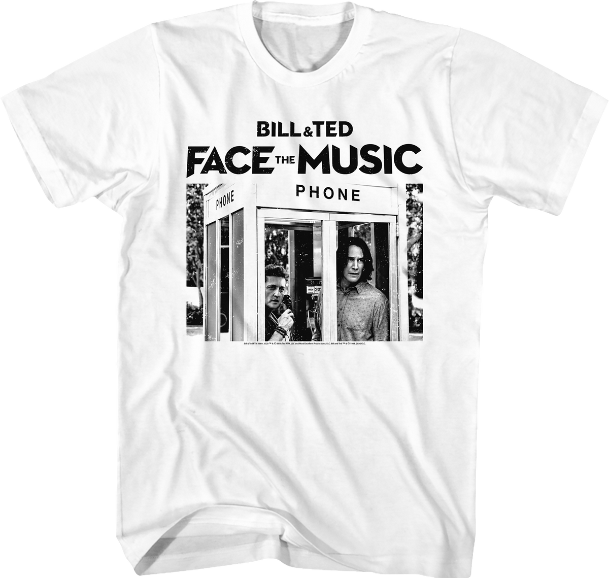 Black and White Phone Booth Bill Ted Face the Music T-Shirt product image 1