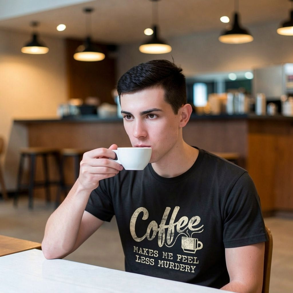 Coffee Makes Me Feel Less Murdery Men's T Shirt product image 2