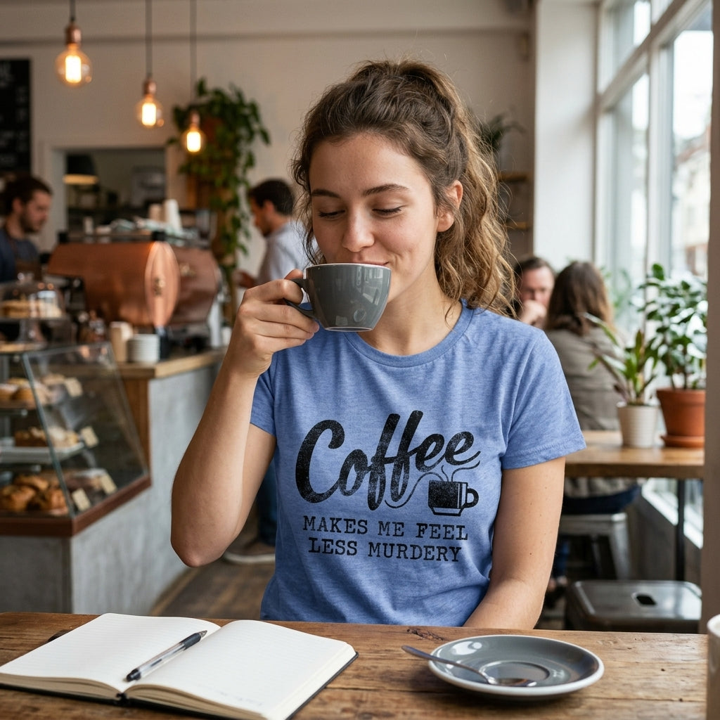 Coffee Makes Me Feel Less Murdery Women's T Shirt product image 9