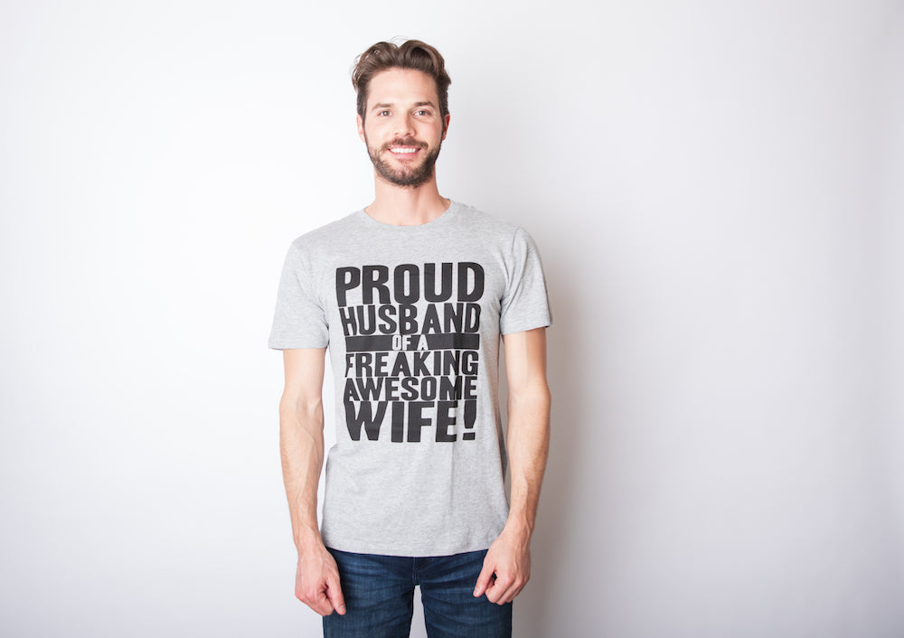 Proud Husband of a Freaking Awesome Wife Men's T Shirt product image 2