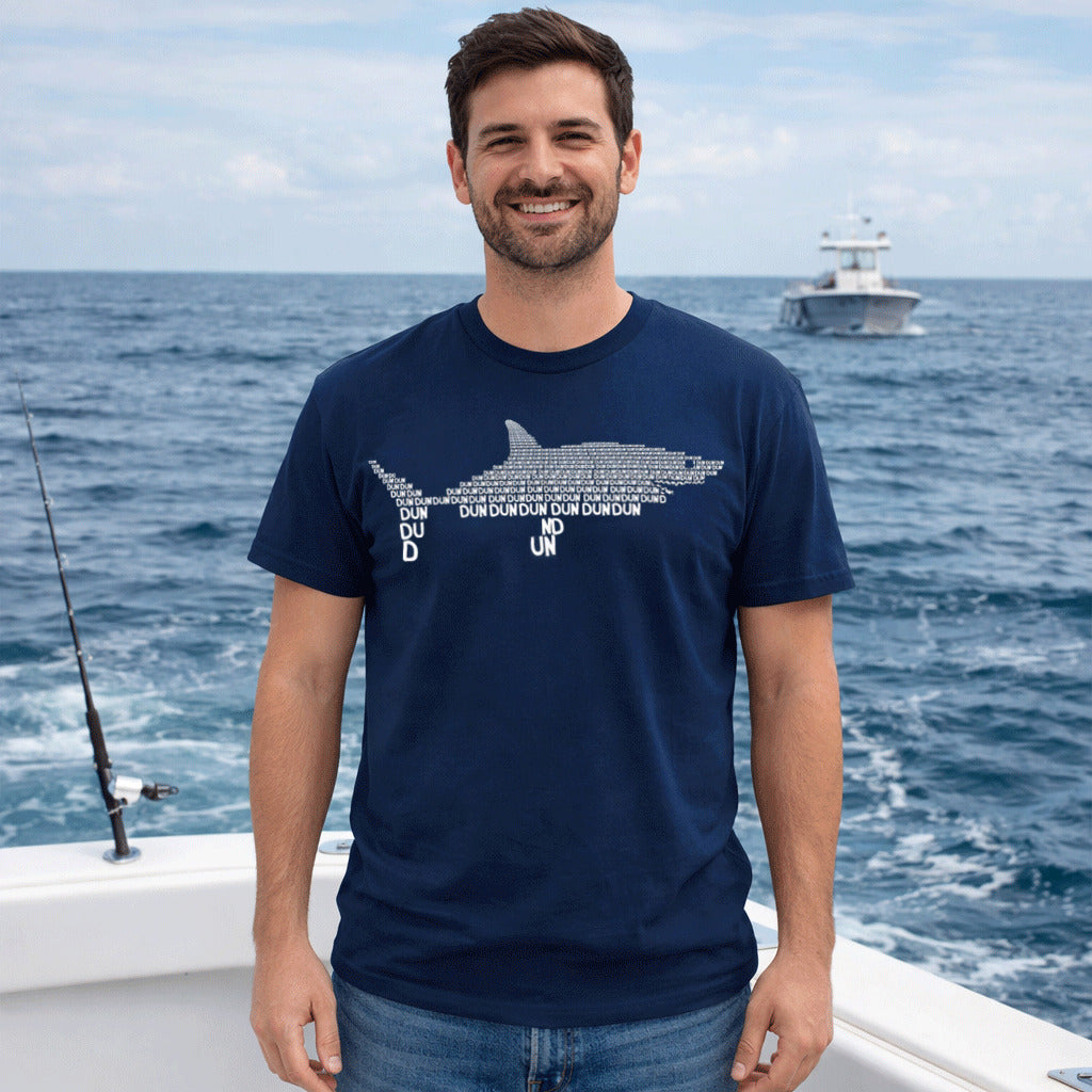 Dun Graphic Shark Text Men's T Shirt product image 4