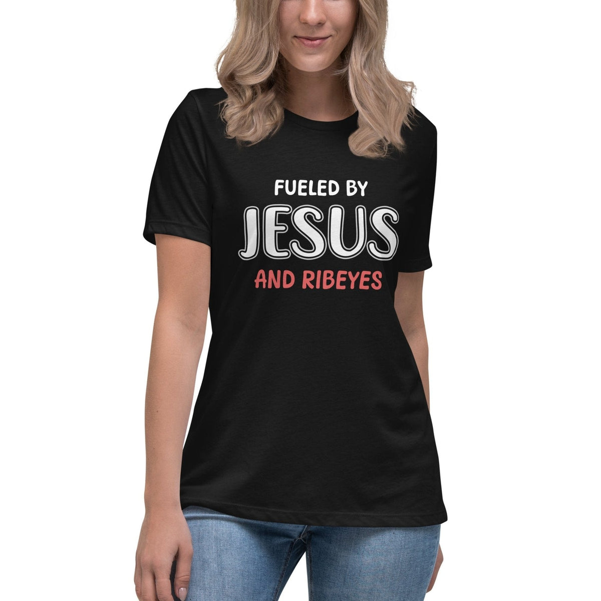 Fueled by Jesus And Ribeyes Carnivore Women's Shirt product image 4