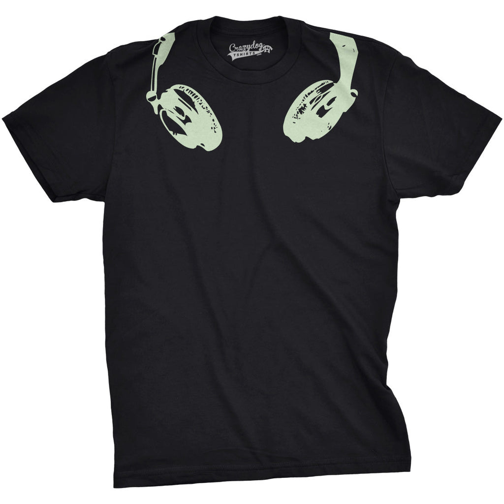 Glow In the Dark Headphones Men's T Shirt product image 5