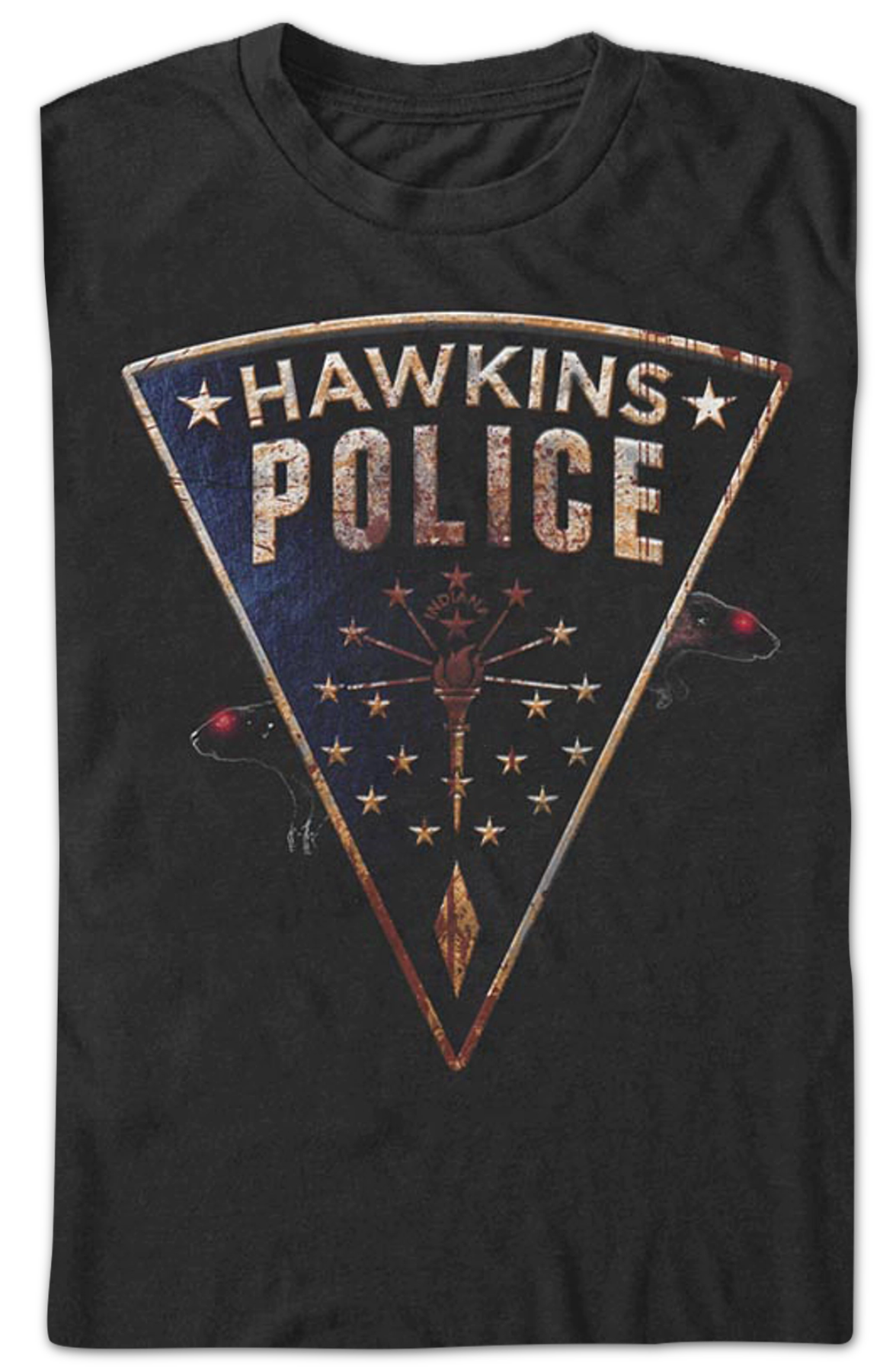Hawkins Police Rats Patch Stranger Things T-Shirt product image 2