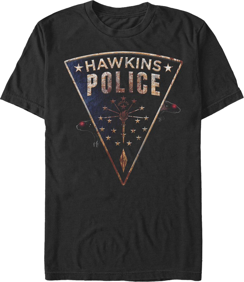 Hawkins Police Rats Patch Stranger Things T-Shirt product image 1