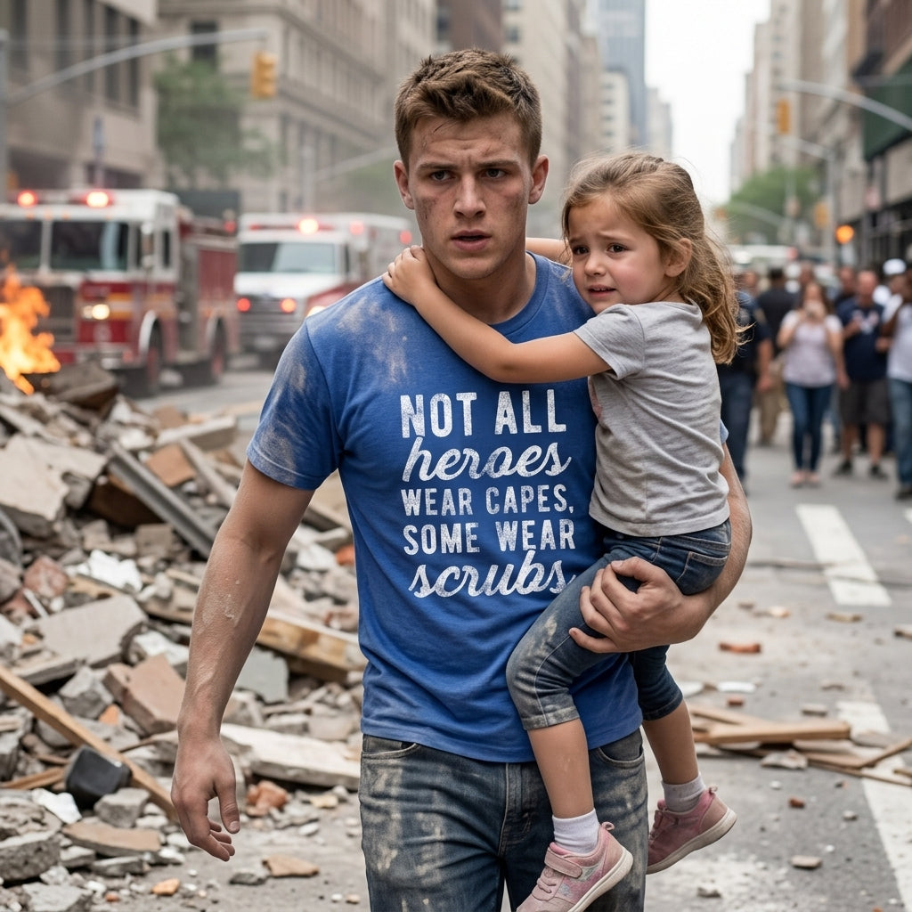 Not All Heroes Wear Capes Some Scrubs Quarantine Men's T product image 2