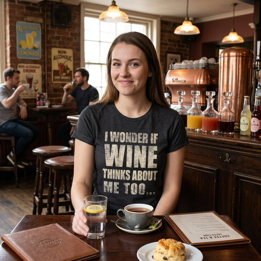 I Wonder if Wine Thinks About Me Too Women's T Shirt product image 2