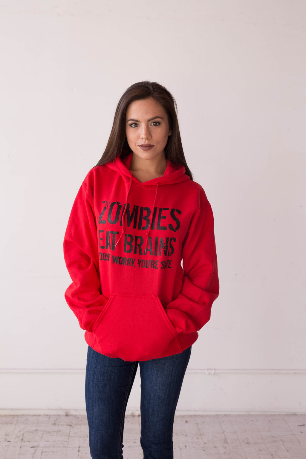 Zombies Eat Brains, You're Safe Hoodie product image 2