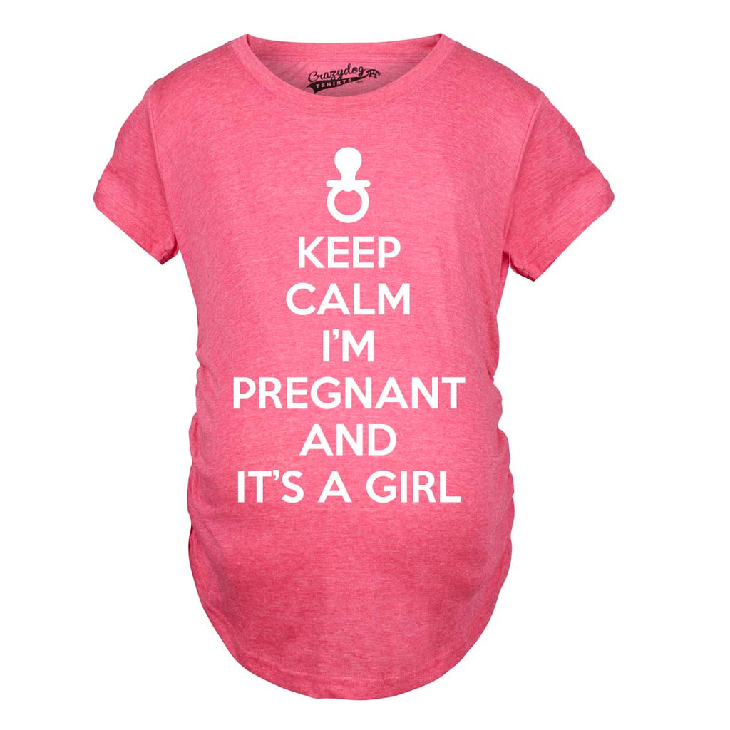 Keep Calm I'm Pregnant And It's A Girl Maternity T Shirt product image 4