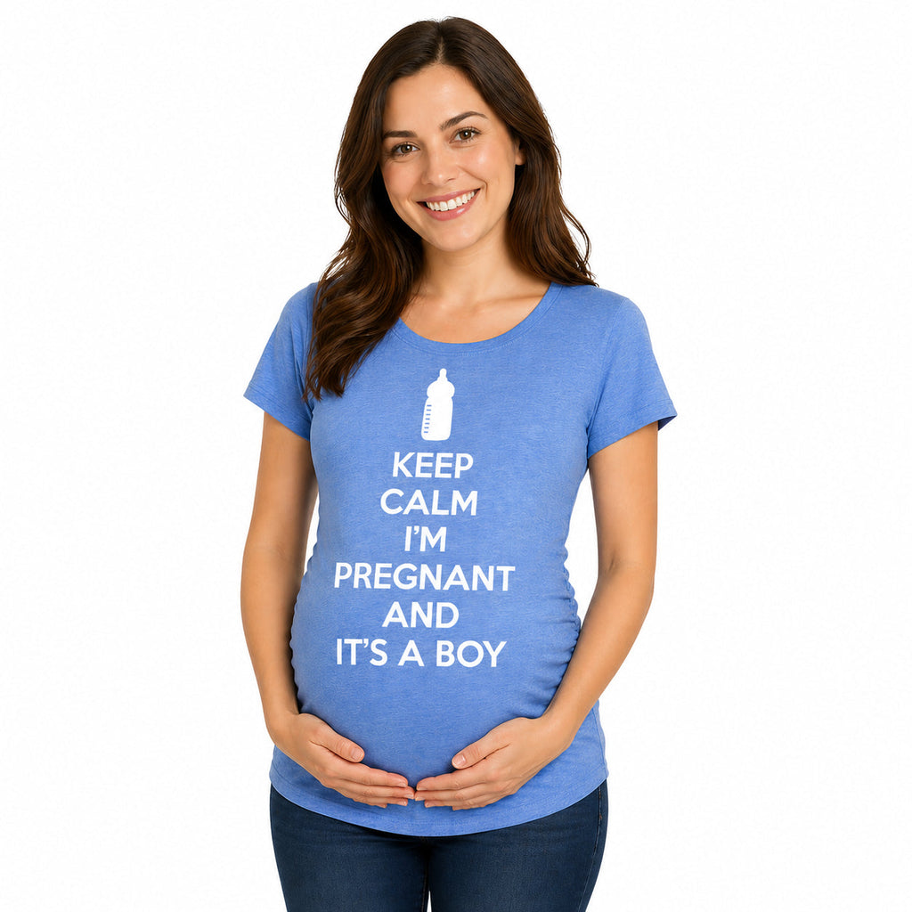 Keep Calm I'm Pregnant And It's A Boy Maternity T Shirt product image 2