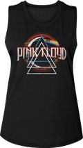 Ladies Repeated Prism Dark Side of the Moon Pink Floyd Muscle Tank Top