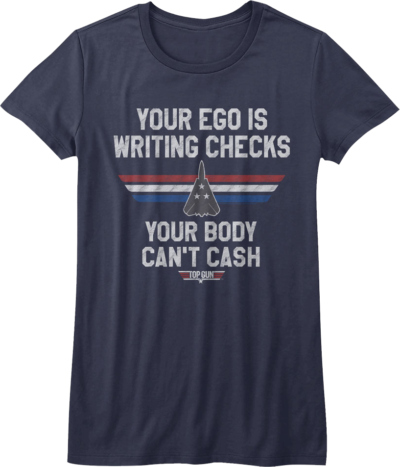 Womens Writing Checks Top Gun Shirt product image 1