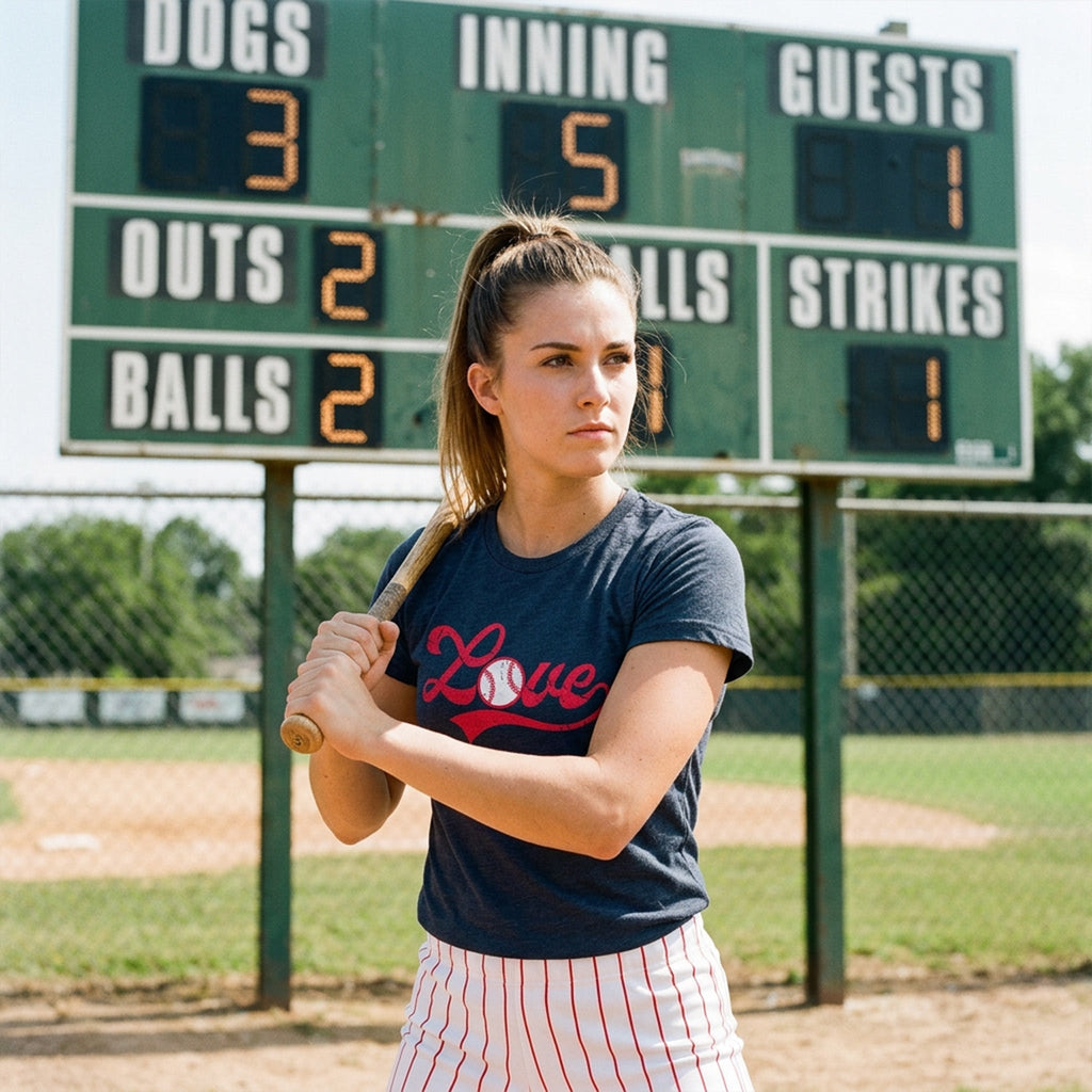 Love Baseball Script Women's T Shirt product image 4