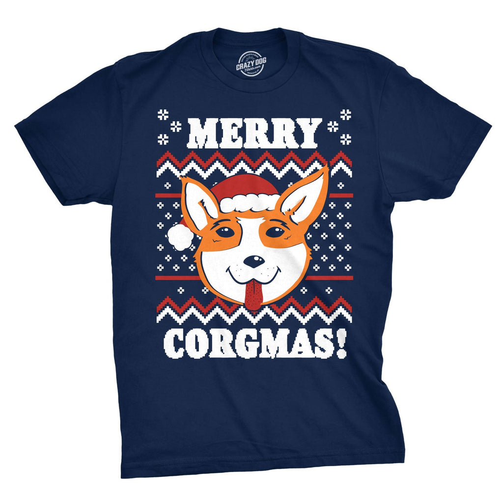 Merry Corgmas Ugly Christmas Sweater Men's T Shirt product image 1
