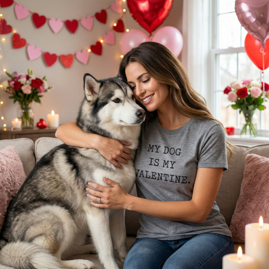 My Dog Is My Valentine Women's T Shirt product image 2