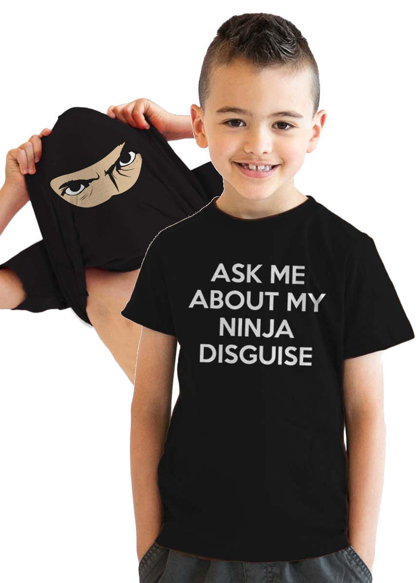 Ask Me About My Ninja Disguise Flip Youth T Shirt product image 1
