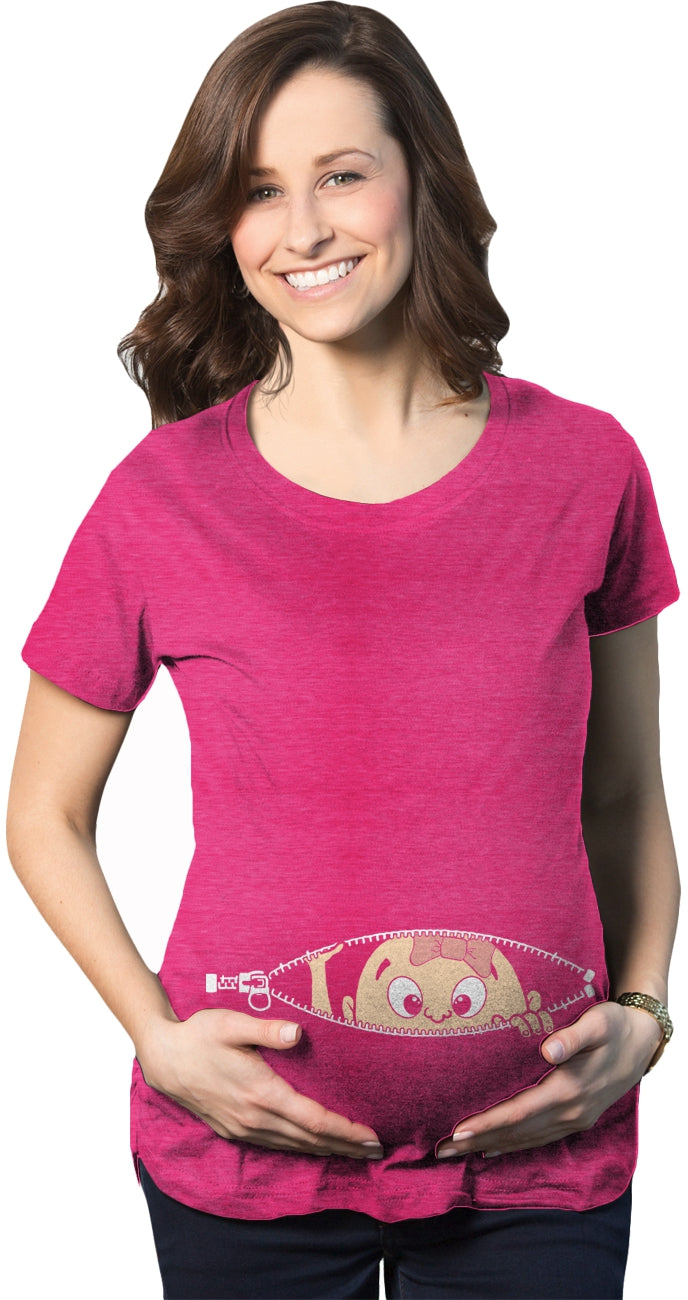 Peeking Caucasian Baby Girl Maternity T Shirt product image 15