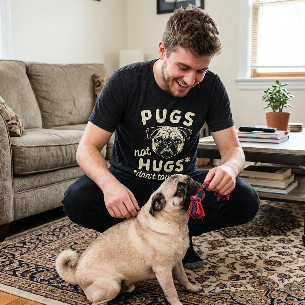 Pugs Not Hugs Coronavirus Men's T Shirt product image 2