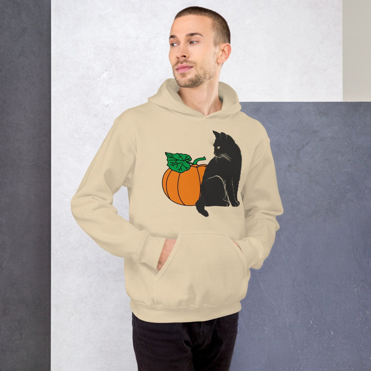 Pumpkin and Black Cat Hoodie product image 2