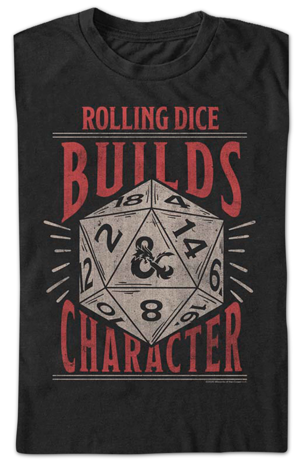 Rolling Dice Builds Character Dungeons & Dragons T-Shirt product image 2