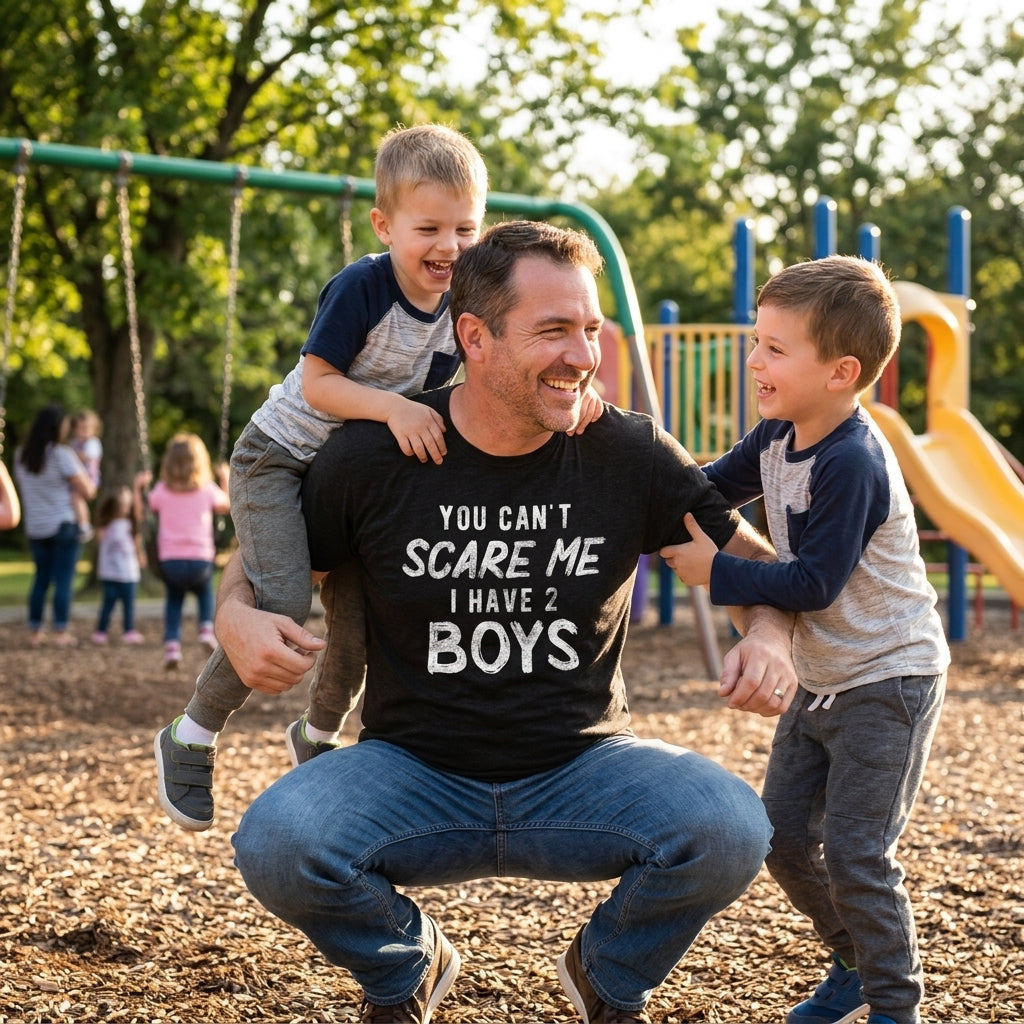 You Can't Scare Me I Have Two Boys Men's T Shirt product image 5