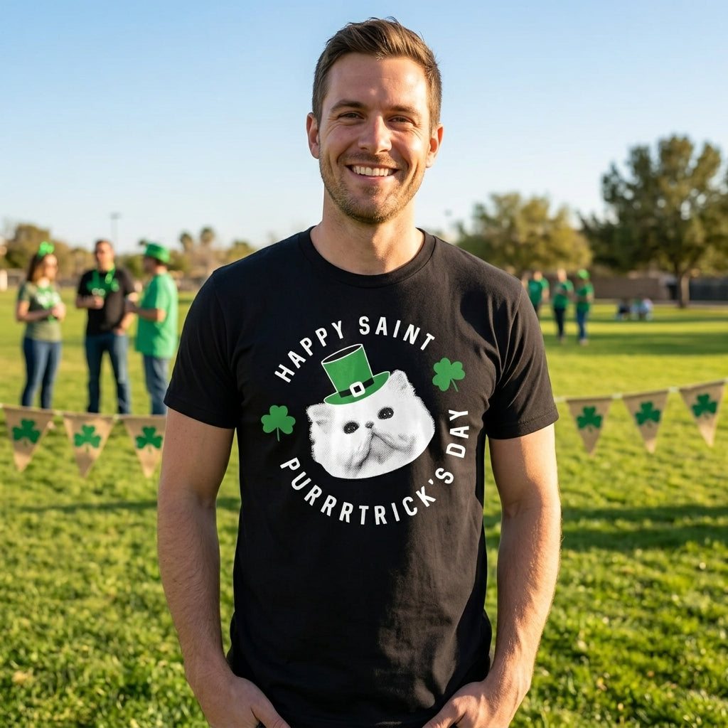 Happy St. Purrtrick's Day Men's T Shirt product image 2