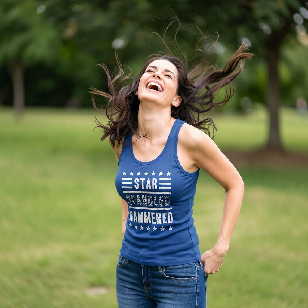 Star Spangled Hammered Women's Tank Top