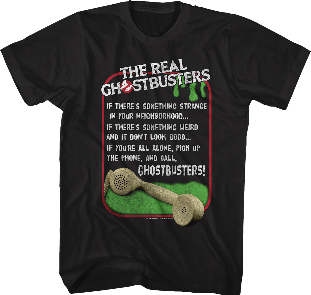 Theme Song Lyrics Real Ghostbusters T-Shirt product image 1
