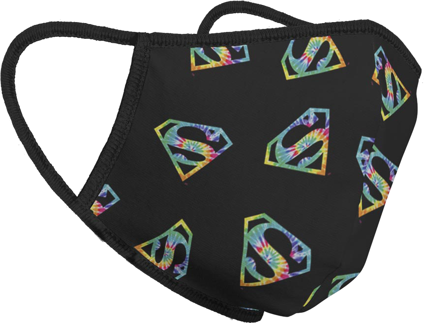 Tie Dyed Superman Logo DC Comics Face Mask
