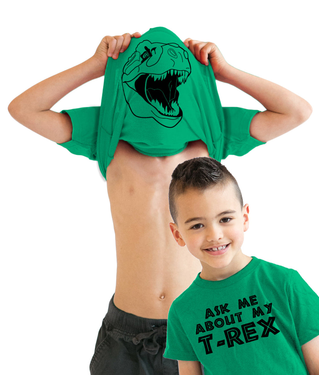 Ask Me About My T-Rex Flip Youth T Shirt product image 7