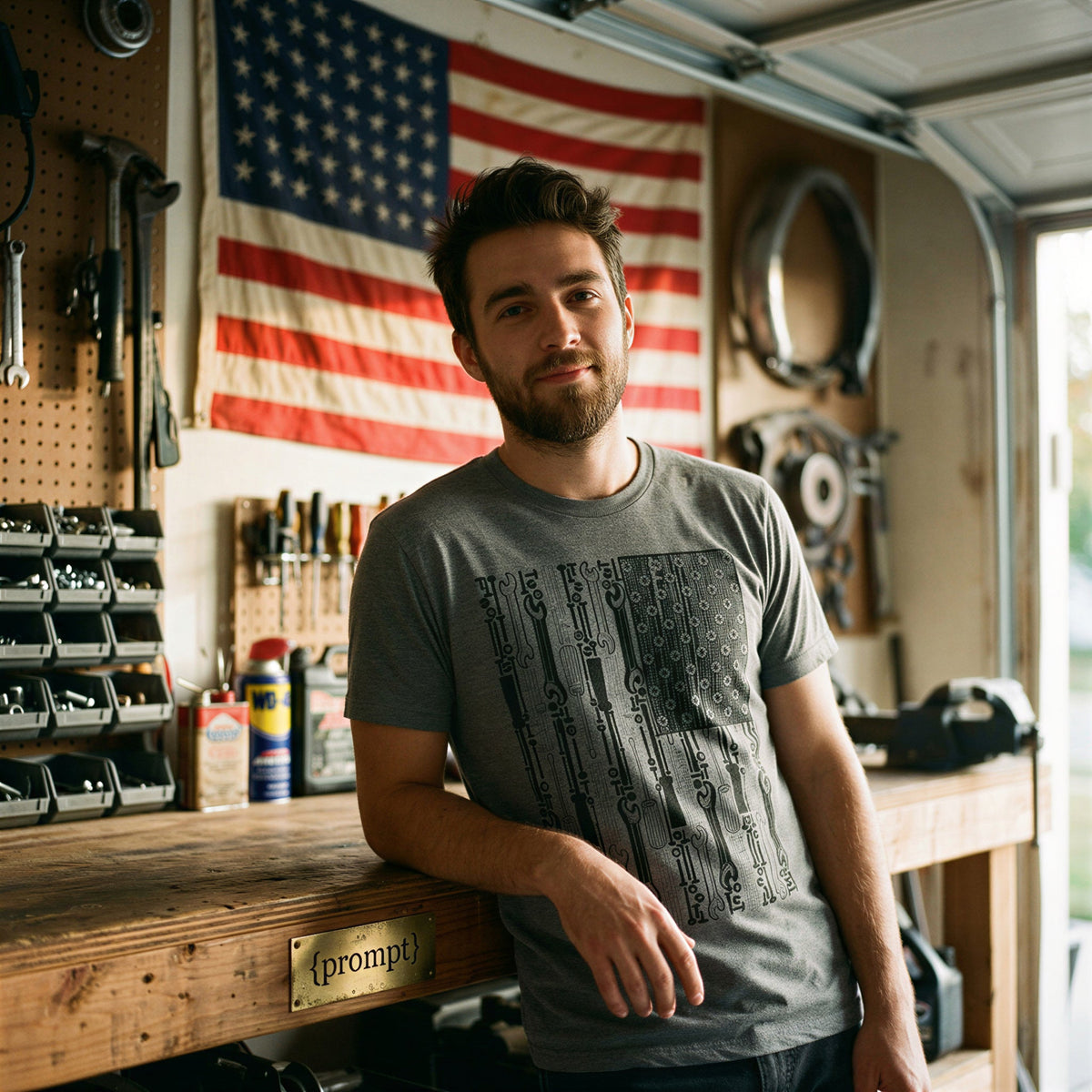 Tools American Flag Men's T Shirt product image 3