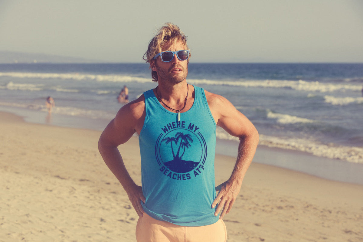 Where My Beaches At? Men's Tank Top