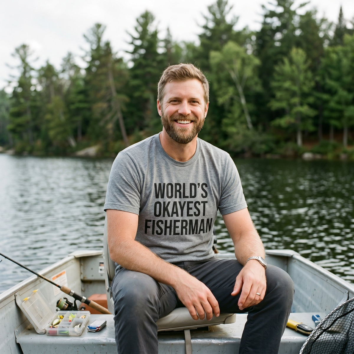 World's Okayest Fisherman Men's T Shirt product image 9