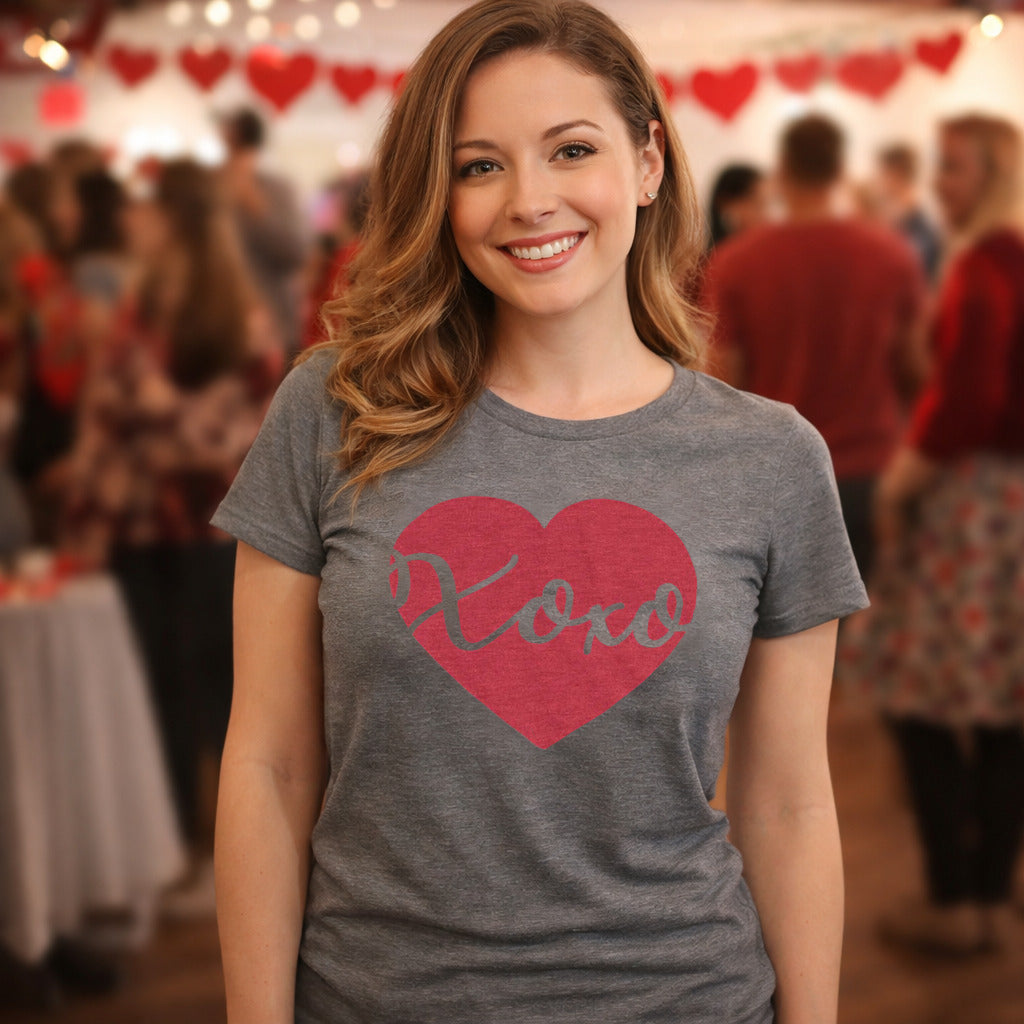 XOXO Script Heart Women's T Shirt product image 5