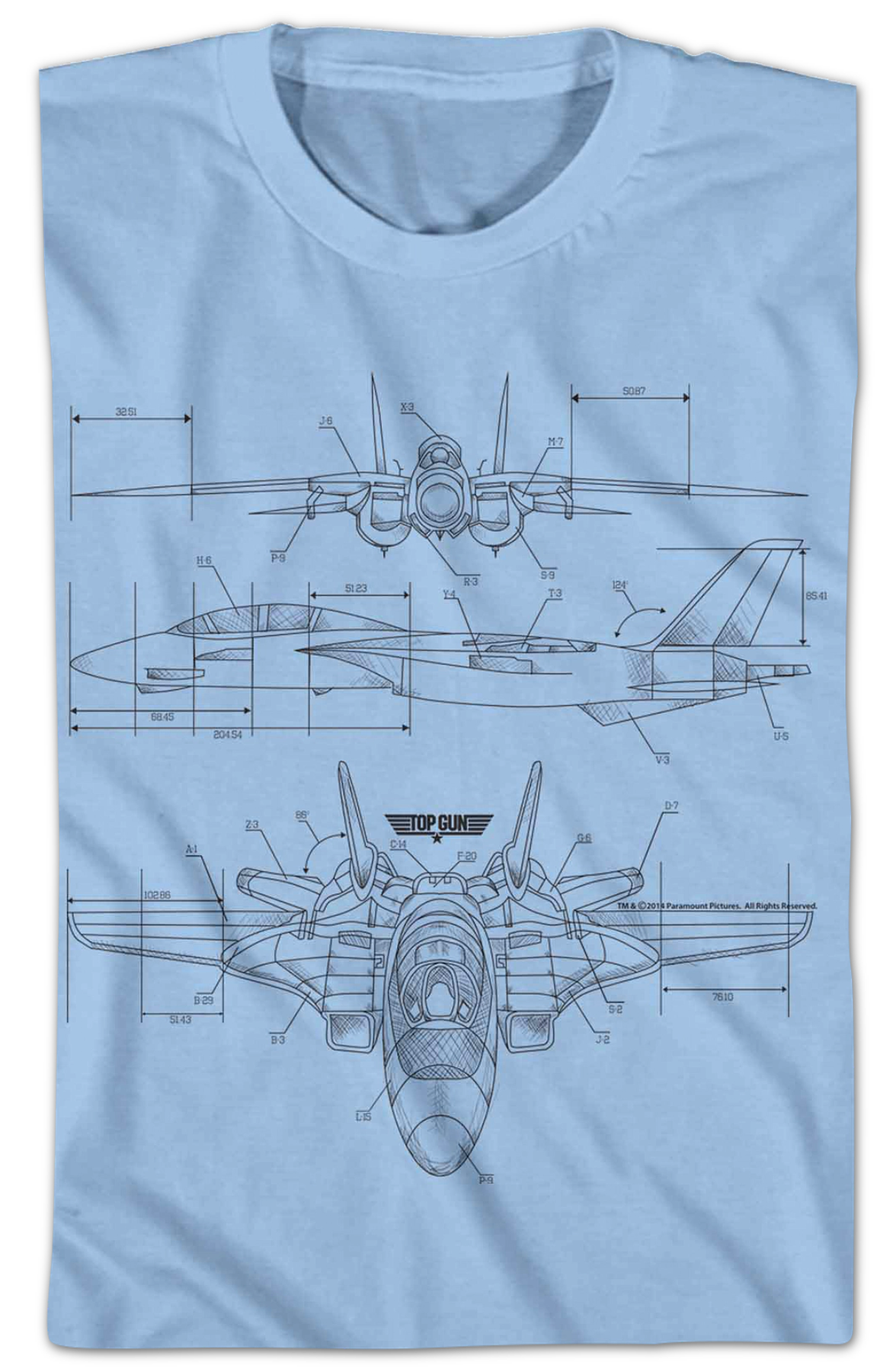 Youth Aircraft Diagram Top Gun Shirt product image 2