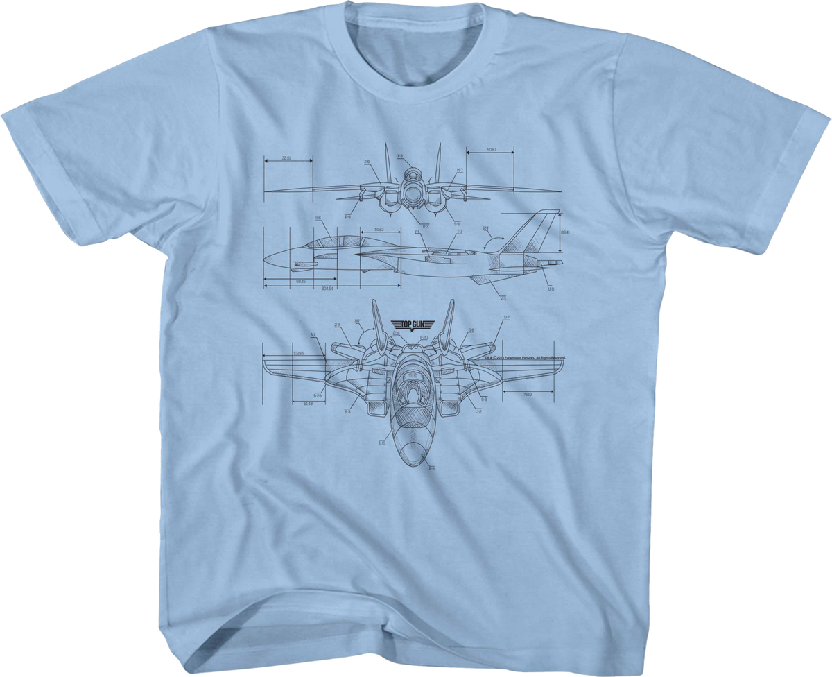 Youth Aircraft Diagram Top Gun Shirt product image 1